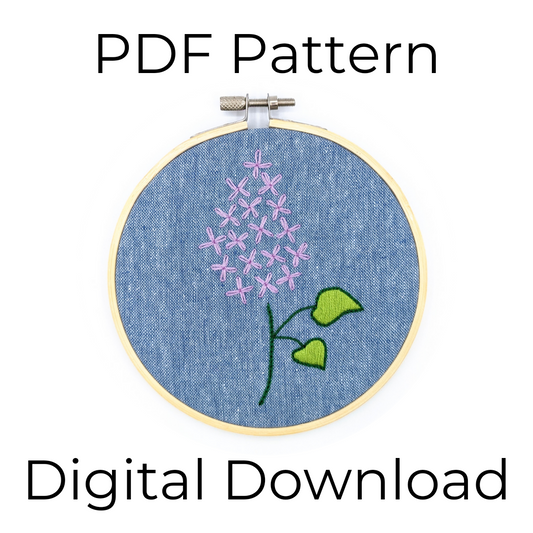 PDF: Lilacs 5-Stitch Sampler - Beginner Embroidery Pattern