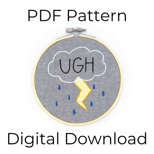 PDF: Storm Cloud 5-Stitch Sampler - Beginner Embroidery Pattern