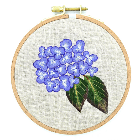 Hydrangea Flower Embroidery Hoop Art
