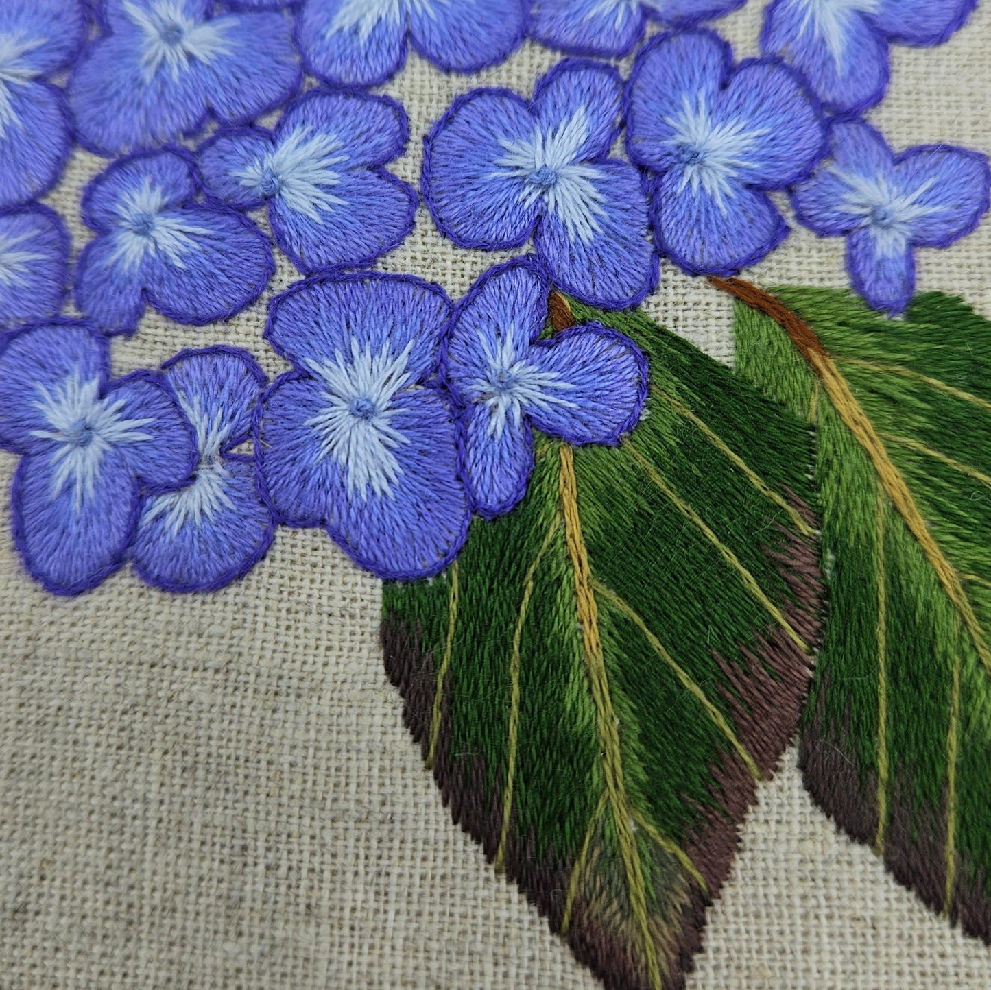 Hydrangea Flower Embroidery Hoop Art