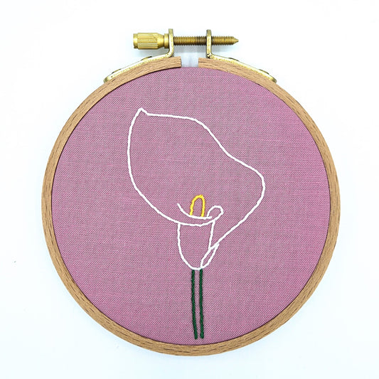 Calla Lily Flower Embroidery Hoop Art
