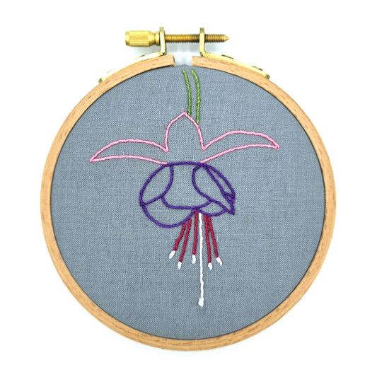 Fuchsia Flower Embroidery Hoop Art