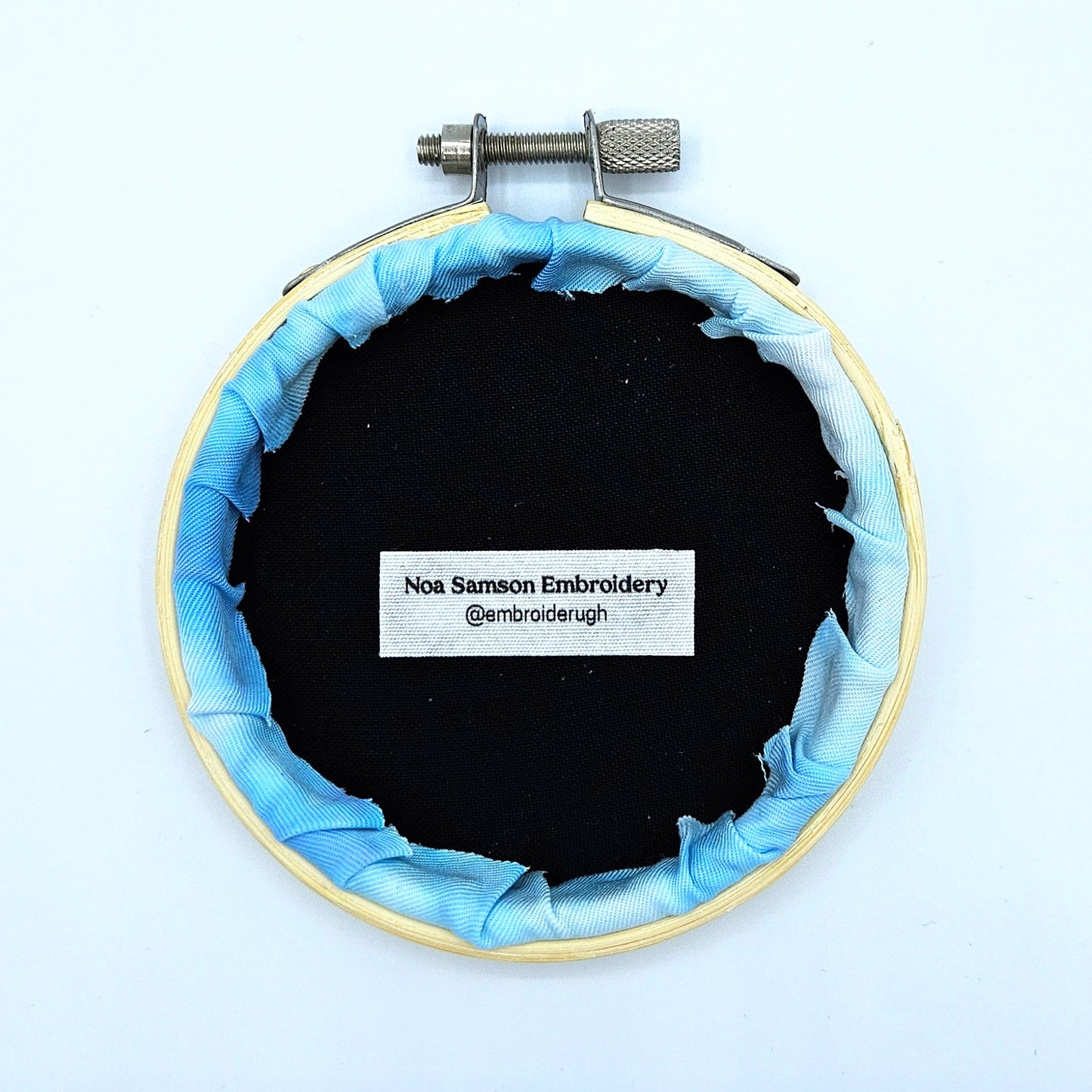 Metallic Gold & Blue Tie-Dye Ugh Embroidery Hoop Art