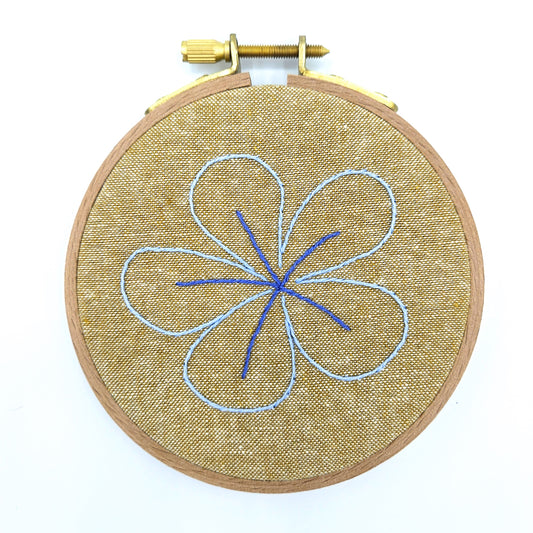 Cape Leadwort Flower Embroidery Hoop Art