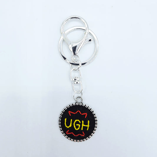 Yellow & Red Ugh Keychain (Black & Silver)