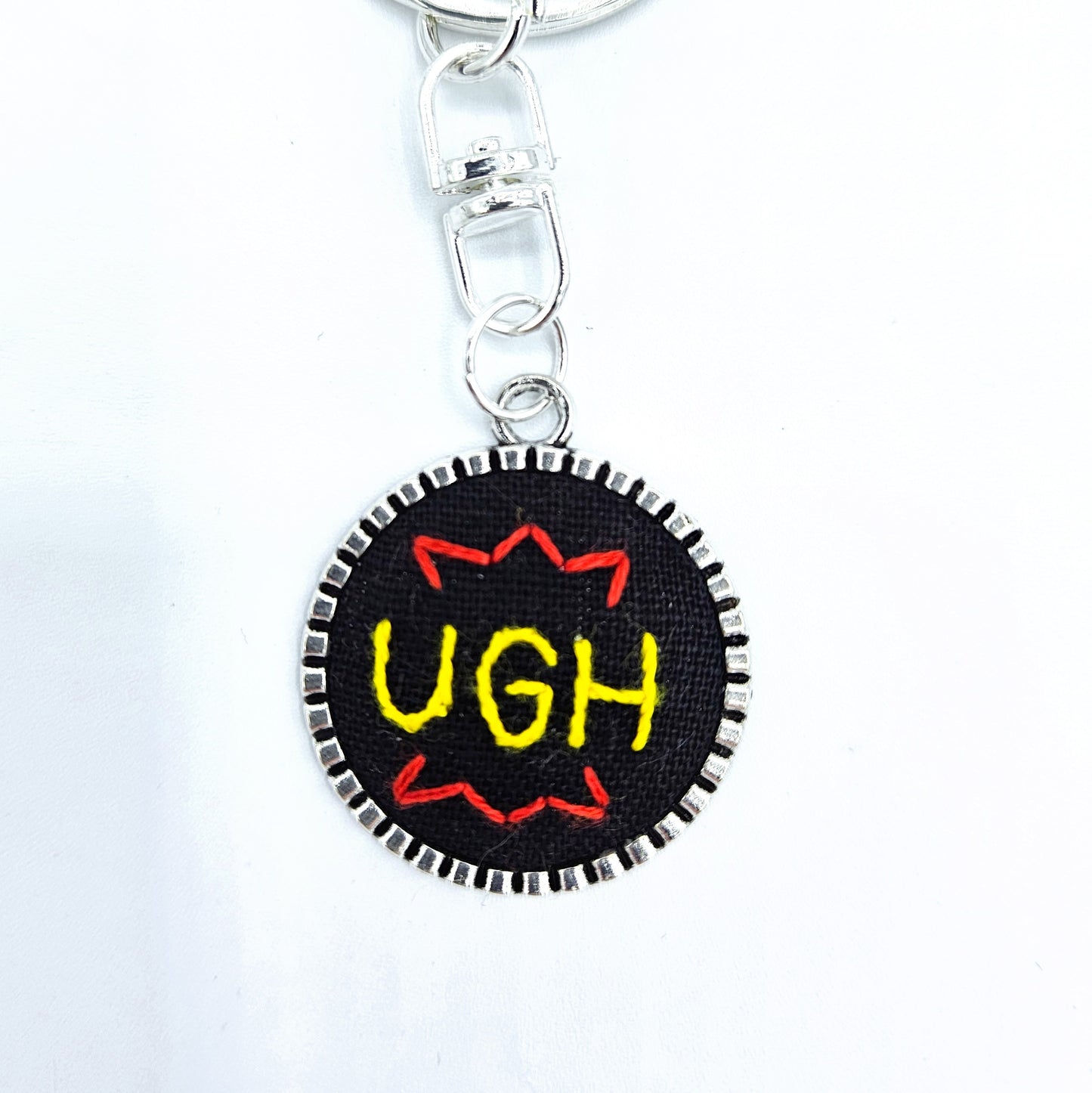 Yellow & Red Ugh Keychain (Black & Silver)