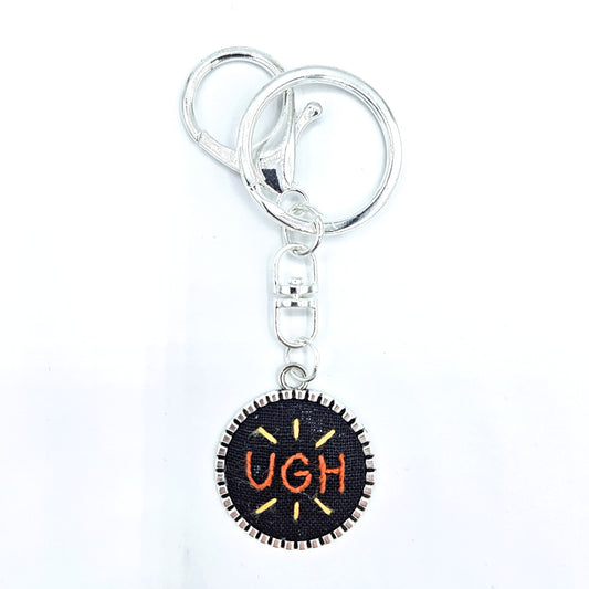 Orange Ugh Keychain (Black & Silver)