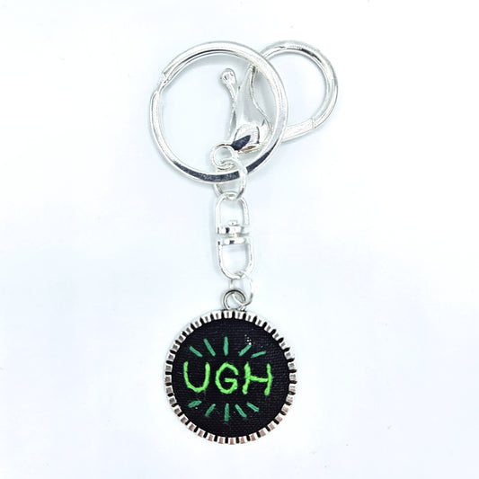 Green Ugh Keychain (Black & Silver)