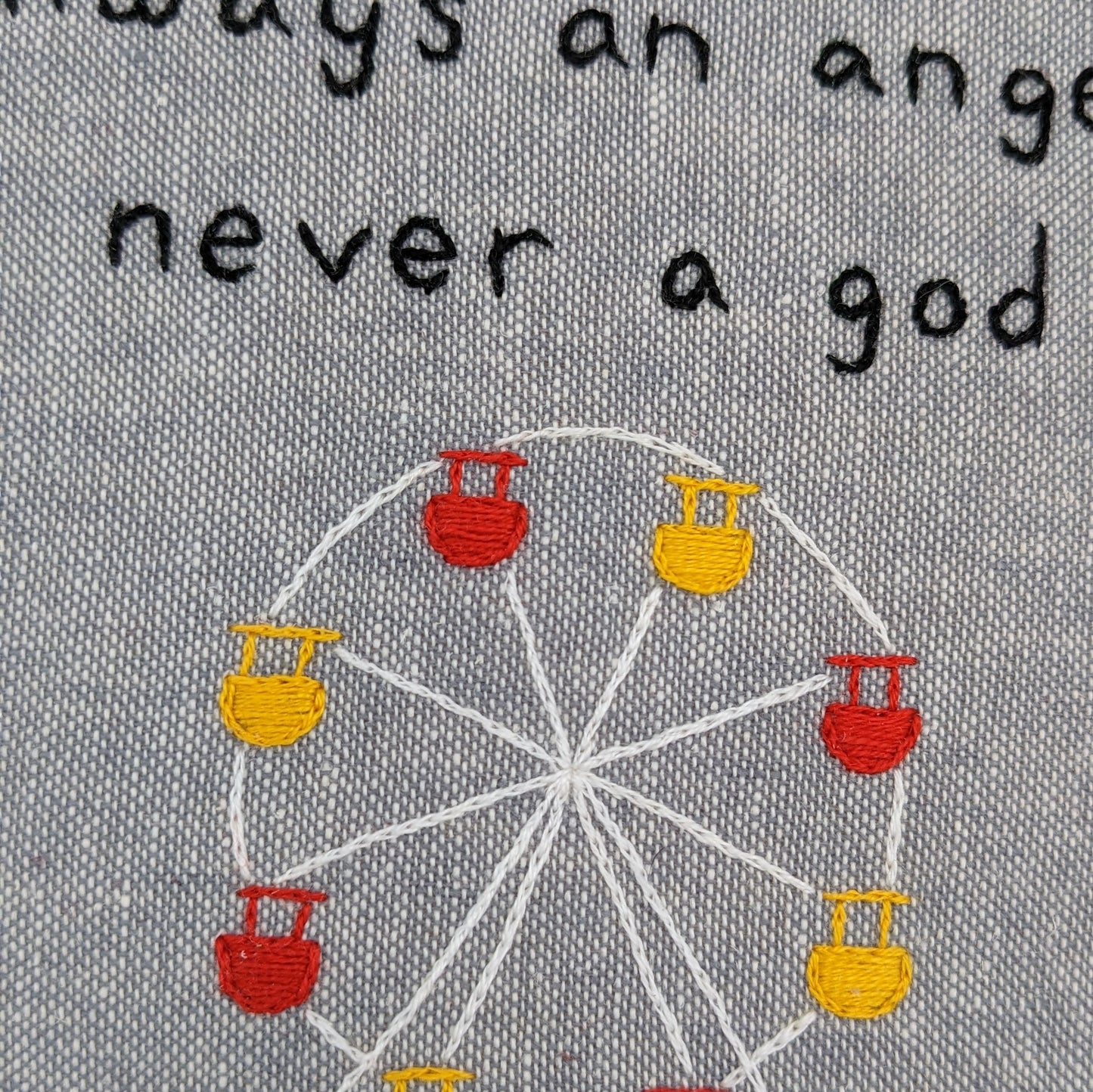 Boygenius "Not Strong Enough" Lyric Embroidery Hoop Art