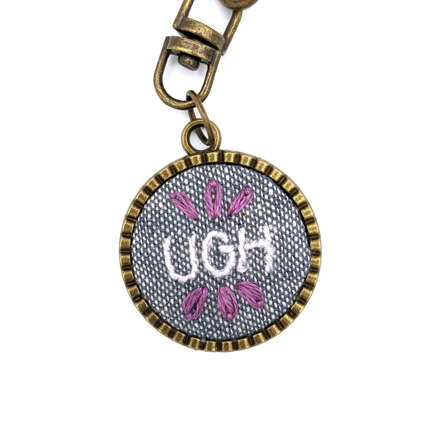 Purple Ugh Keychain (Grey & Bronze)
