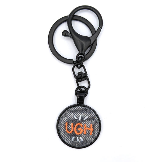Orange & Blue Ugh Keychain (Grey & Black)