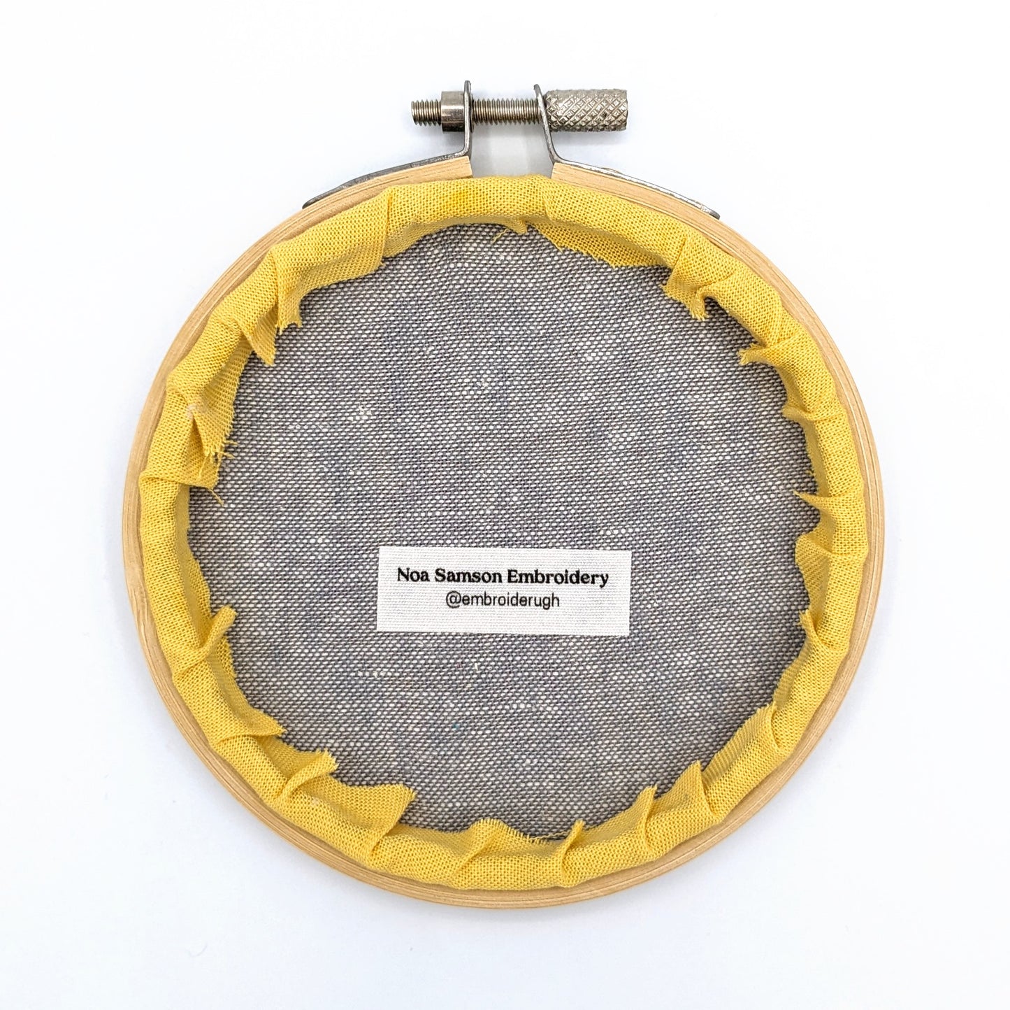 Pink & Yellow Ugh Embroidery Hoop Art