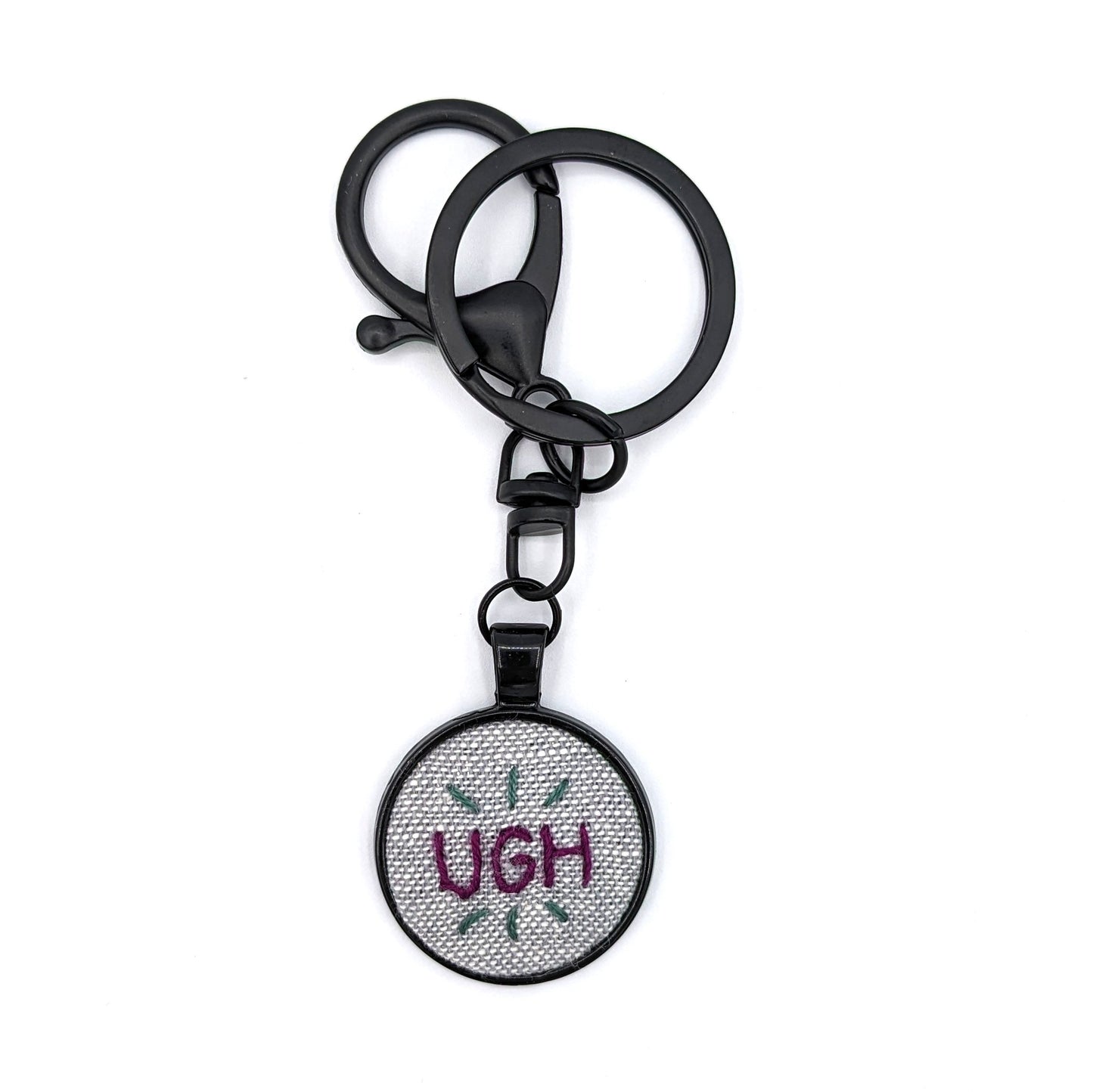 Purple & Green Ugh Keychain (Grey & Black)
