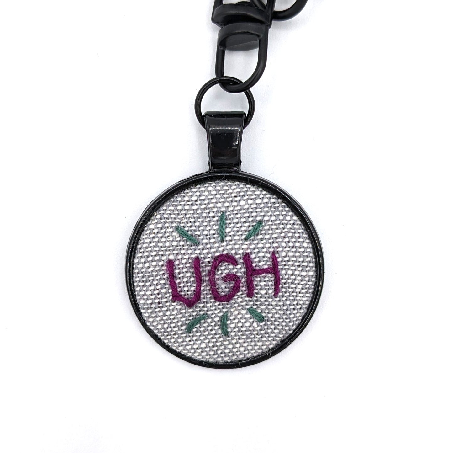 Purple & Green Ugh Keychain (Grey & Black)