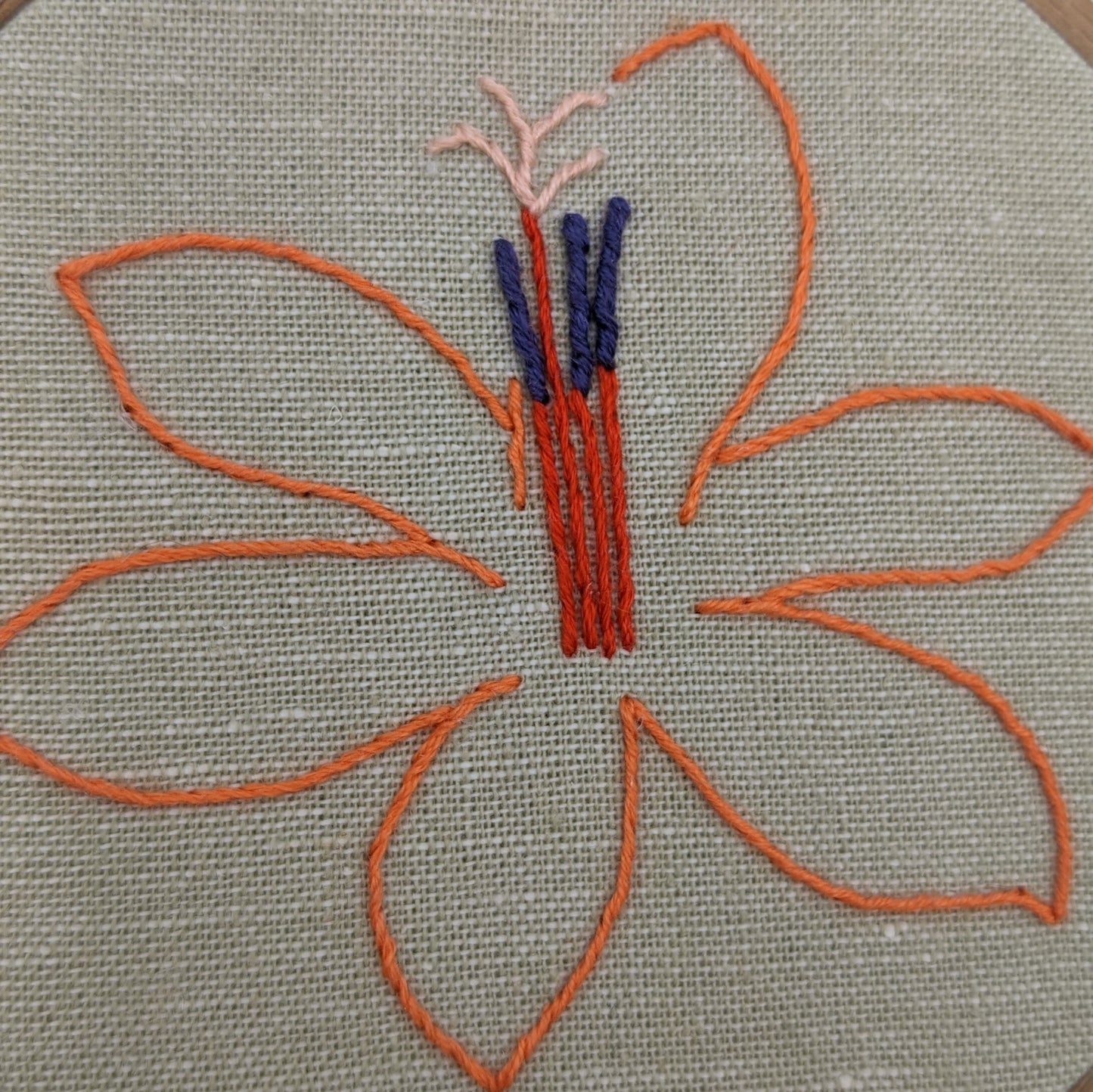 Watsonia Flower Embroidery Hoop Art