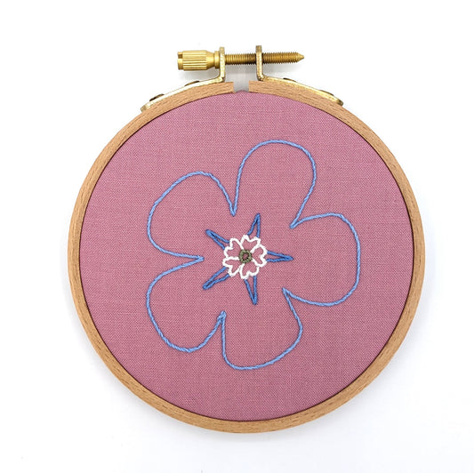 Bugloss Flower Embroidery Hoop Art