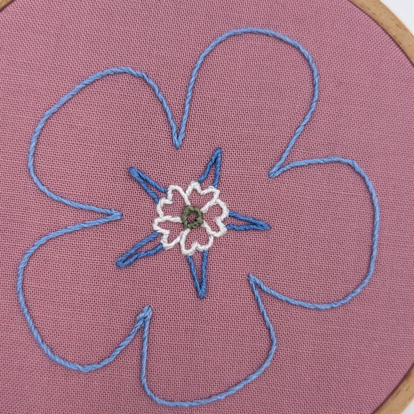 Bugloss Flower Embroidery Hoop Art