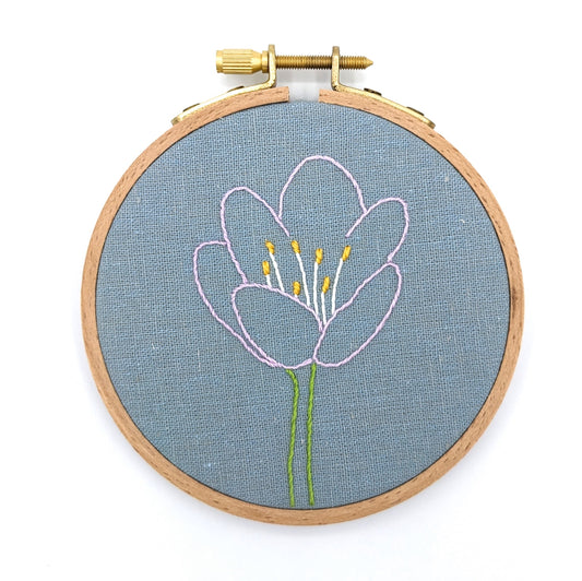Rosy Garlic Flower Embroidery Hoop Art