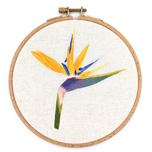 Bird of Paradise Flower Embroidery Hoop Art