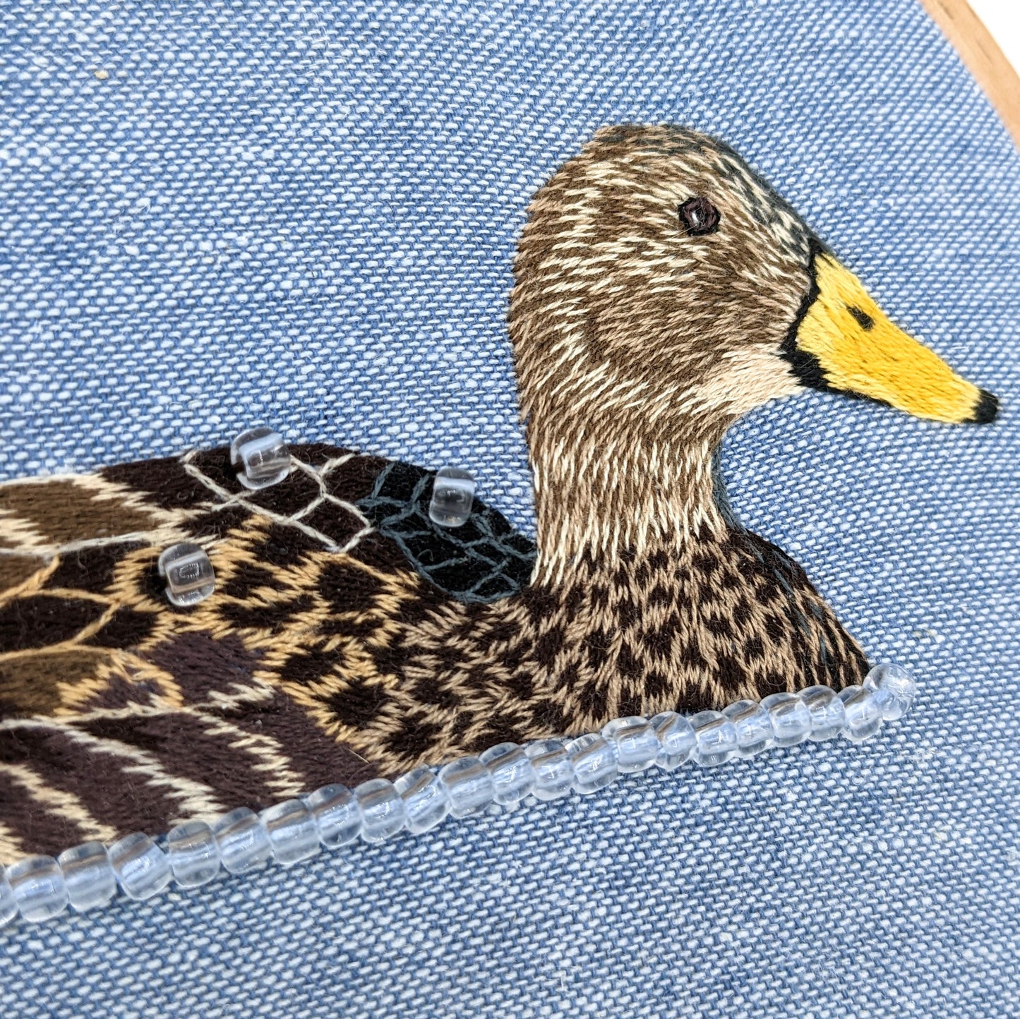 Mottled Duck Bird Embroidery Hoop Art