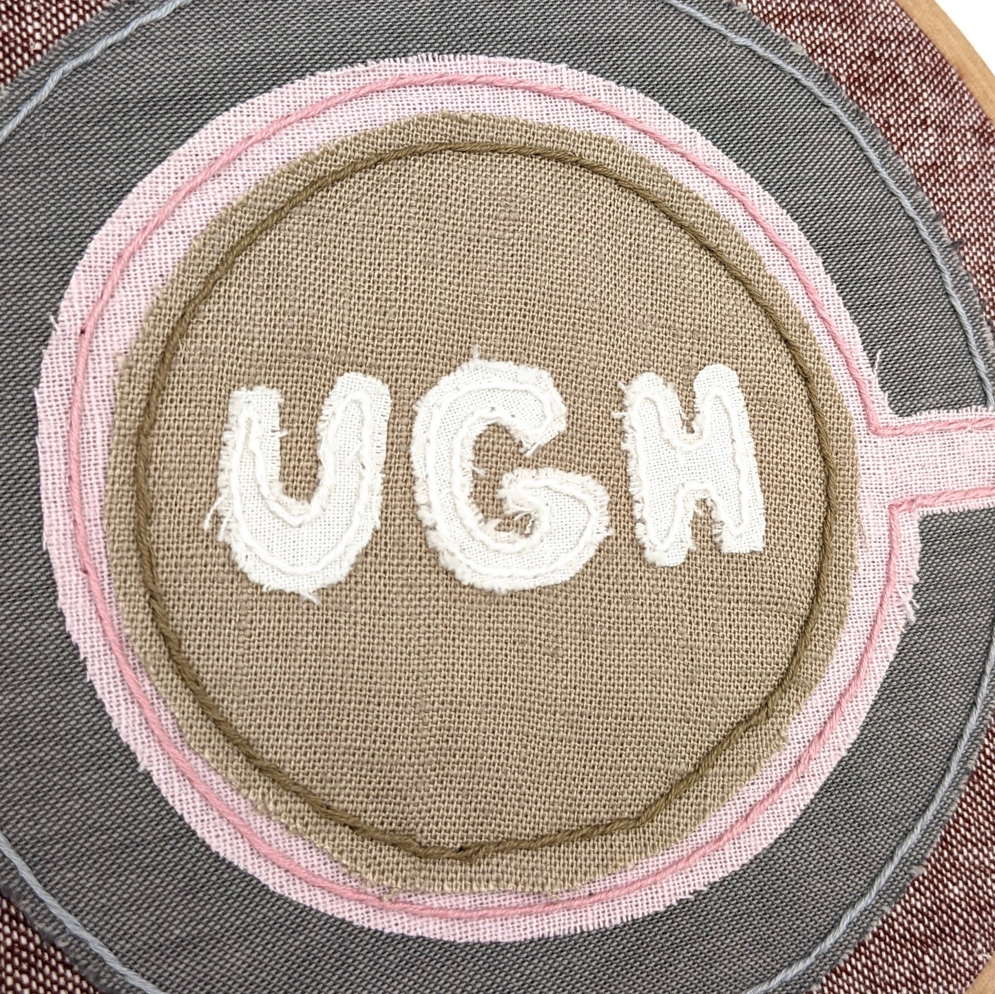 Latte Art Ugh Embroidery Hoop Art