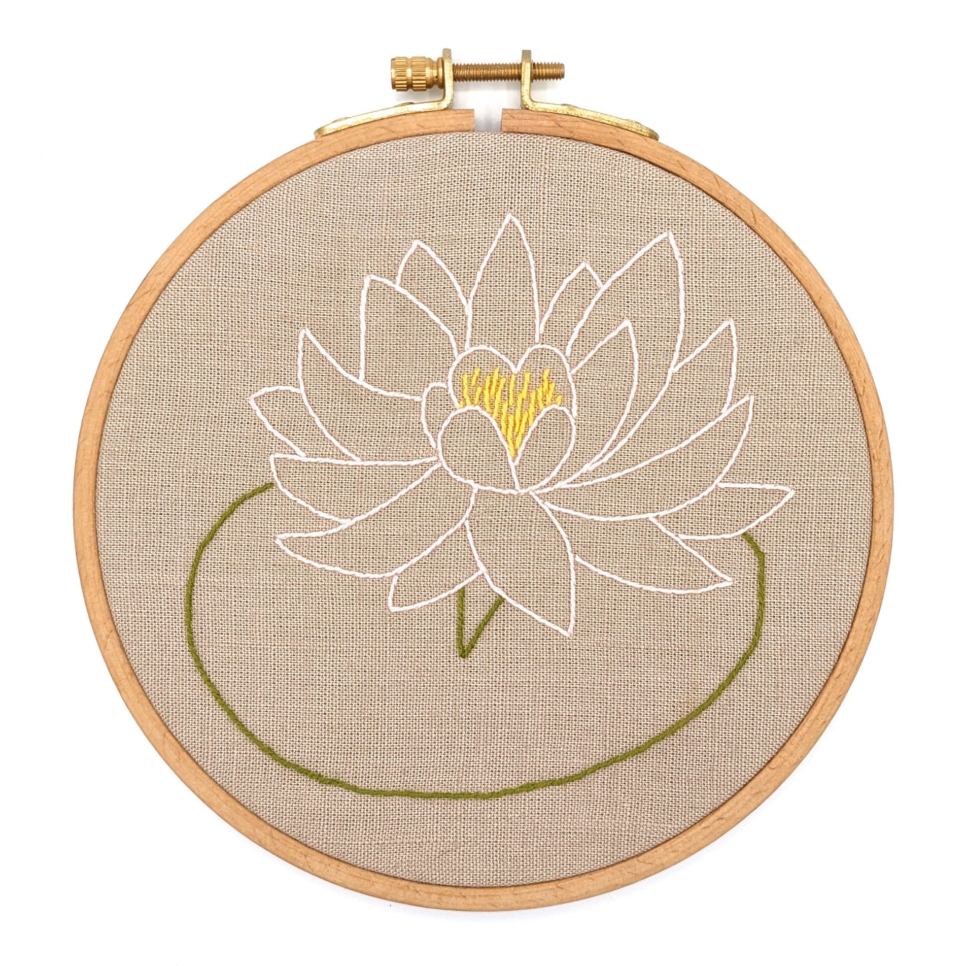Water Lily Flower Embroidery Hoop Art – Noa Samson Embroidery