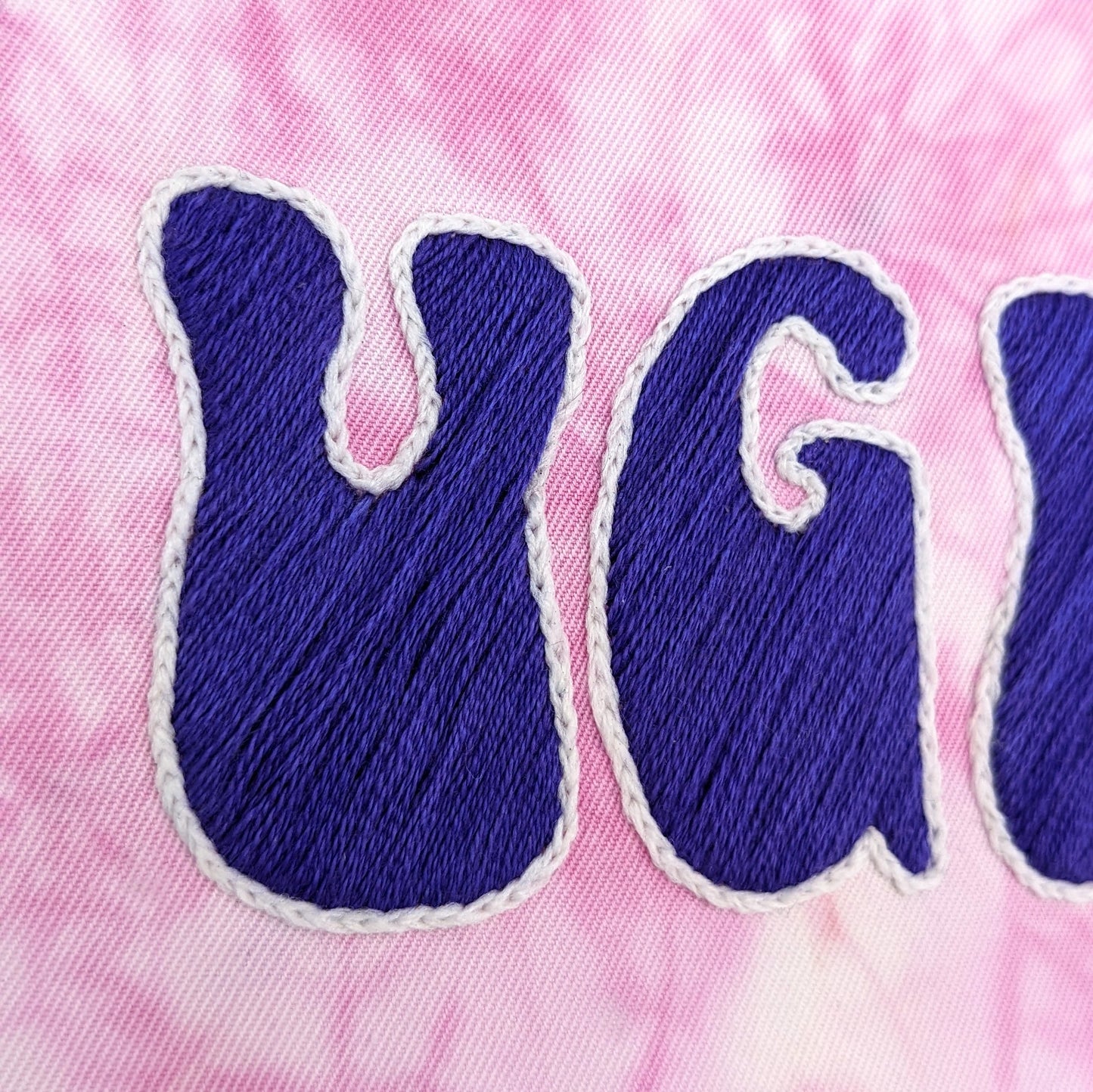 Groovy Tie-Dye Ugh Embroidery Hoop Art