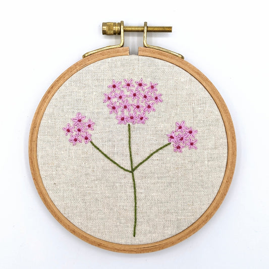 Verbena Flower Embroidery Hoop Art