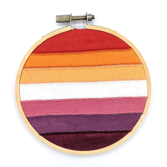 Lesbian Pride Flag Embroidery Hoop Art