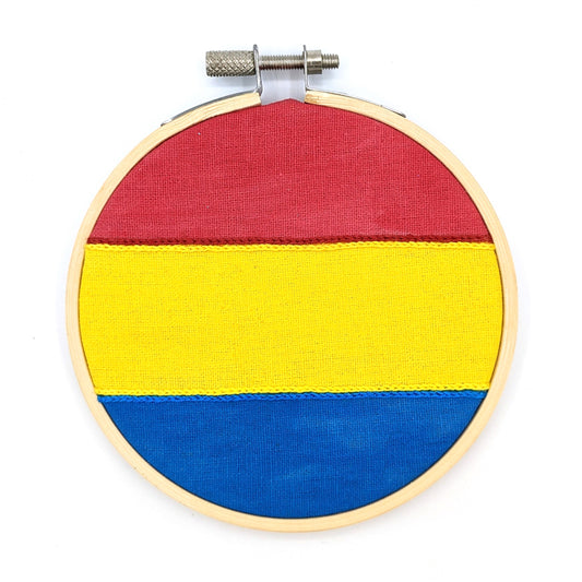 Pan Pride Flag Embroidery Hoop Art