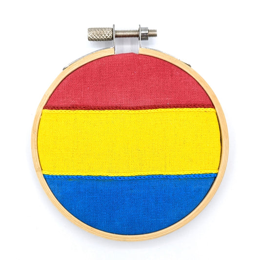 Small Pan Pride Flag Embroidery Hoop Art