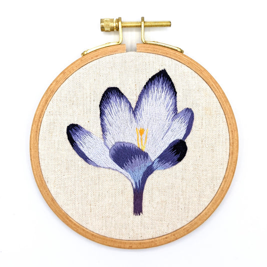 Crocus Flower Embroidery Hoop Art