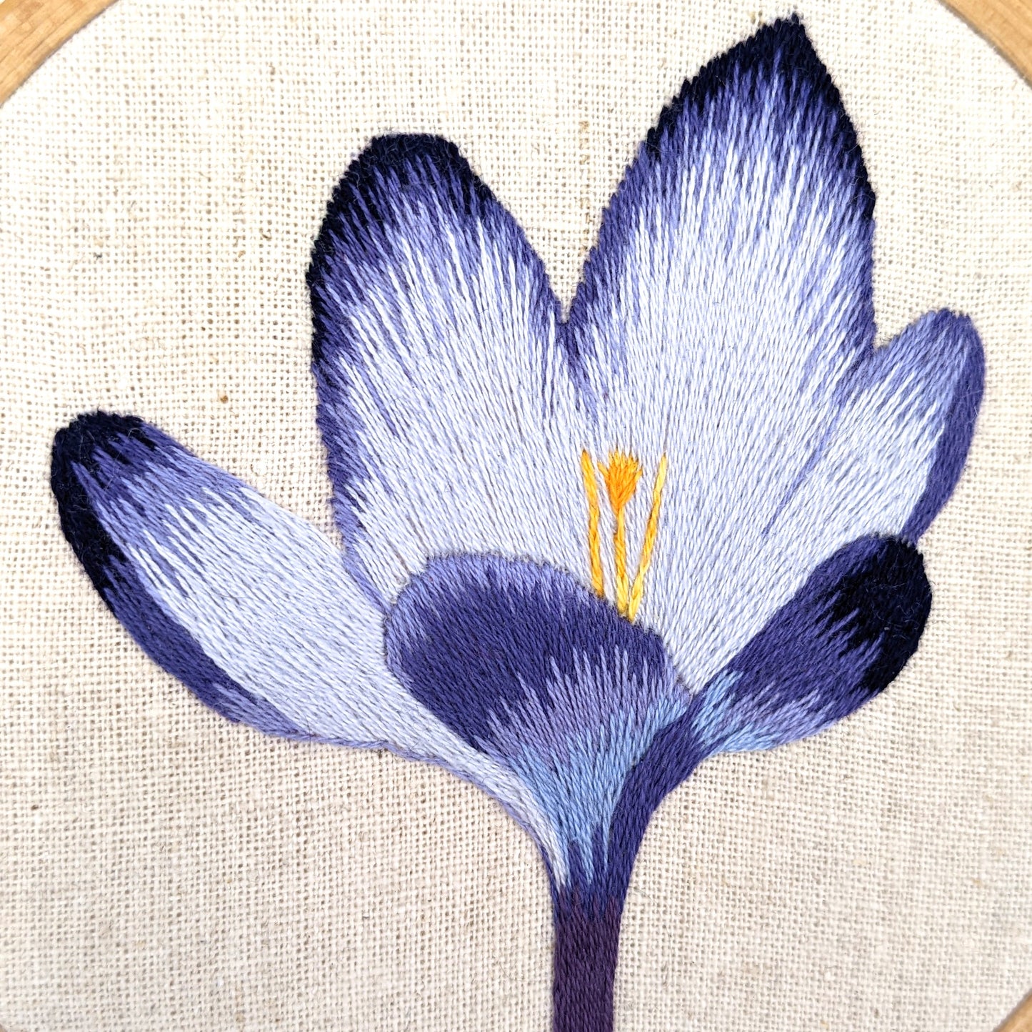 Crocus Flower Embroidery Hoop Art