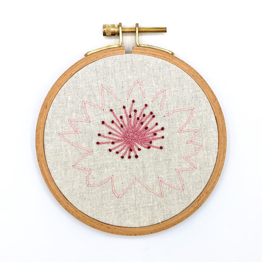Astrantia Flower Embroidery Hoop Art