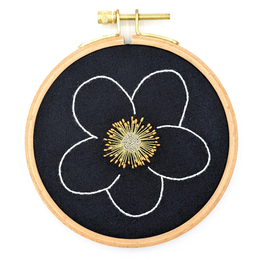 Windflower Embroidery Hoop Art