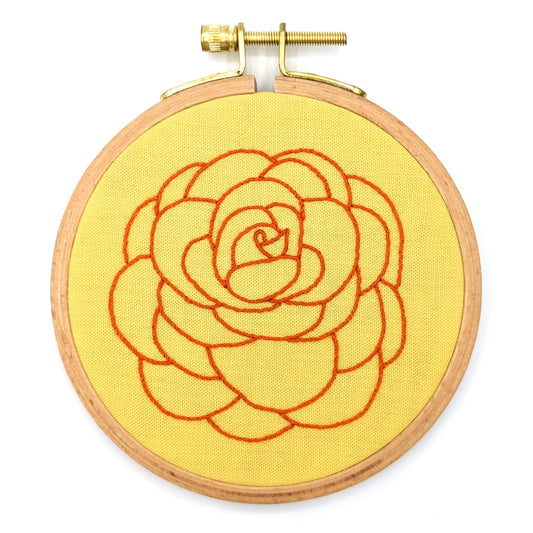 Begonia Flower Embroidery Hoop Art