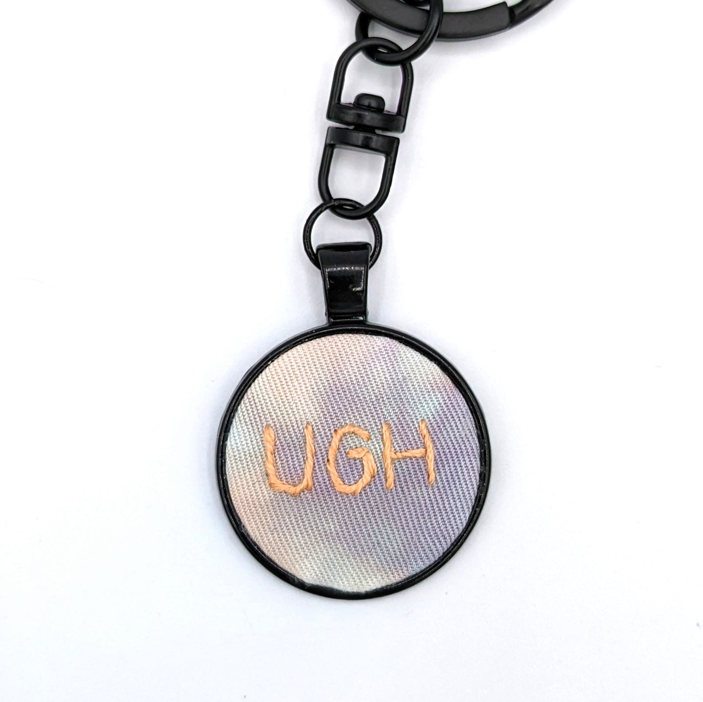 Peach Ugh Keychain (Purple Tie-Dye & Black)