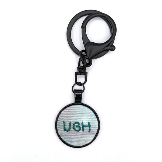 Teal Ugh Keychain (Green Tie-Dye & Black)