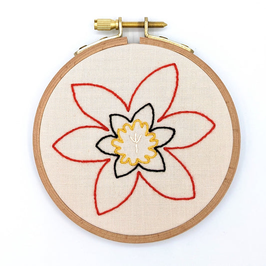 Harlequin Flower Embroidery Hoop Art