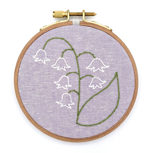 Lily of the Valley Flower Embroidery Hoop Art