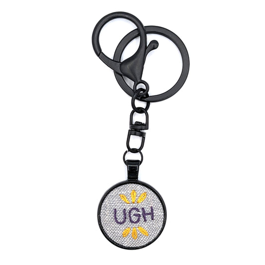 Purple & Yellow Ugh Keychain (Grey & Black)