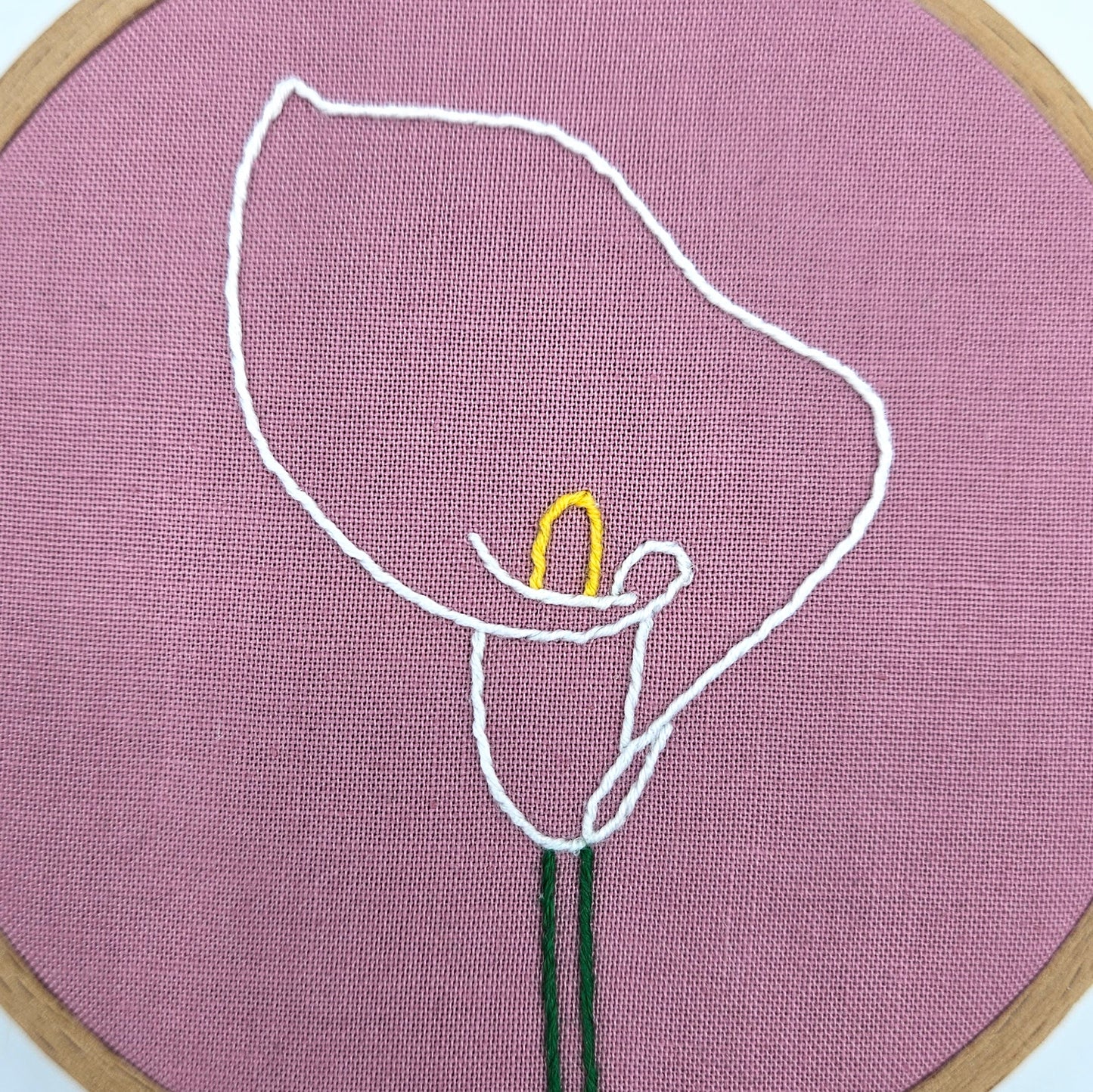 Calla Lily Flower Embroidery Hoop Art