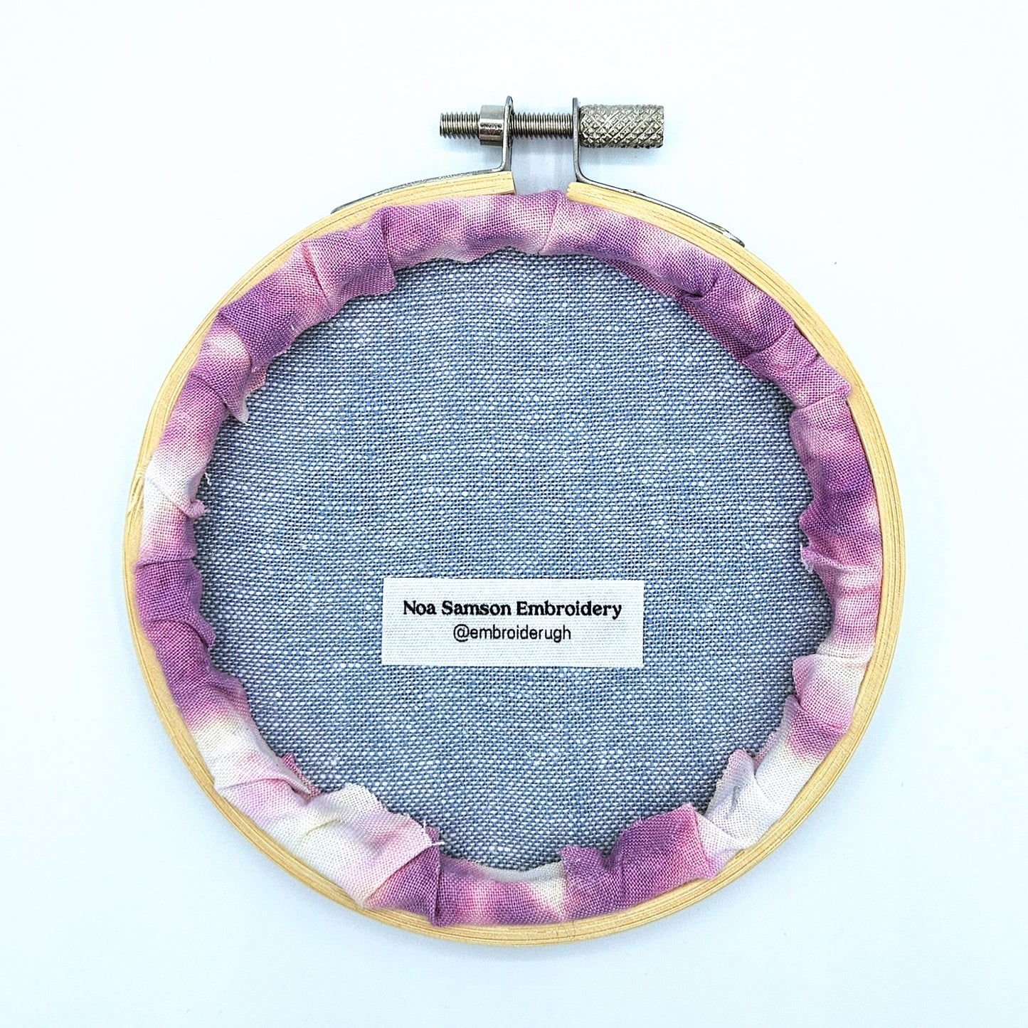 Metallic Chrome & Purple Tie-Dye Ugh Embroidery Hoop Art