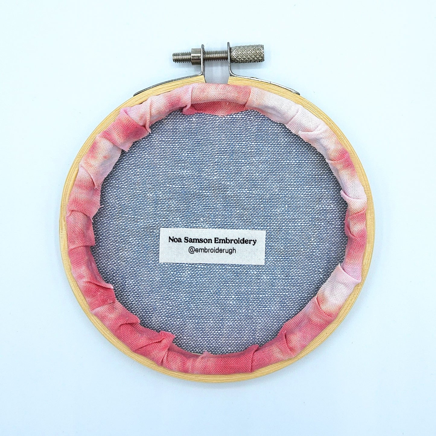 Metallic Gold & Pink Tie-Dye Ugh Embroidery Hoop Art