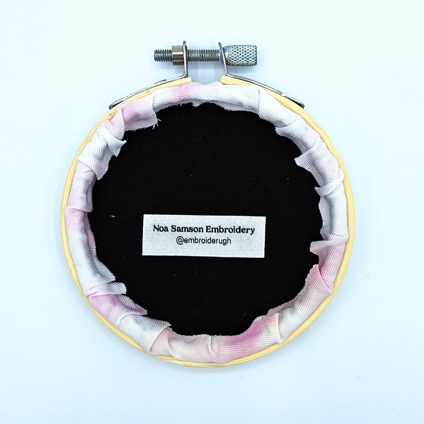 Metallic Green & Pink Tie-Dye Ugh Embroidery Hoop Art