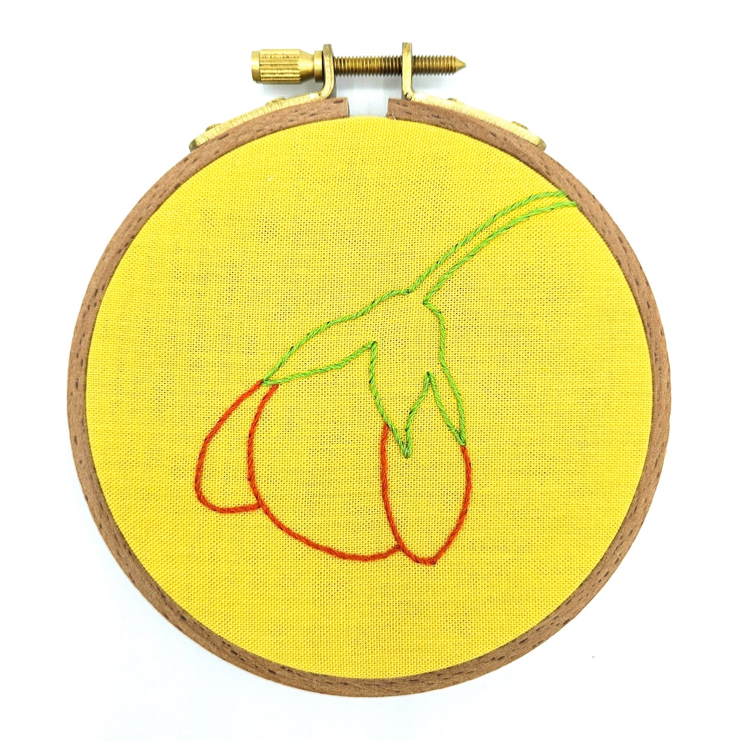 Flowering Maple Flower Embroidery Hoop Art