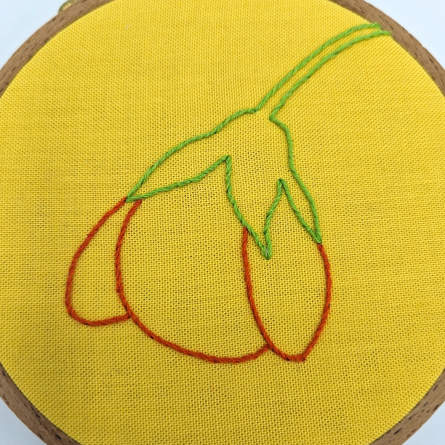 Flowering Maple Flower Embroidery Hoop Art