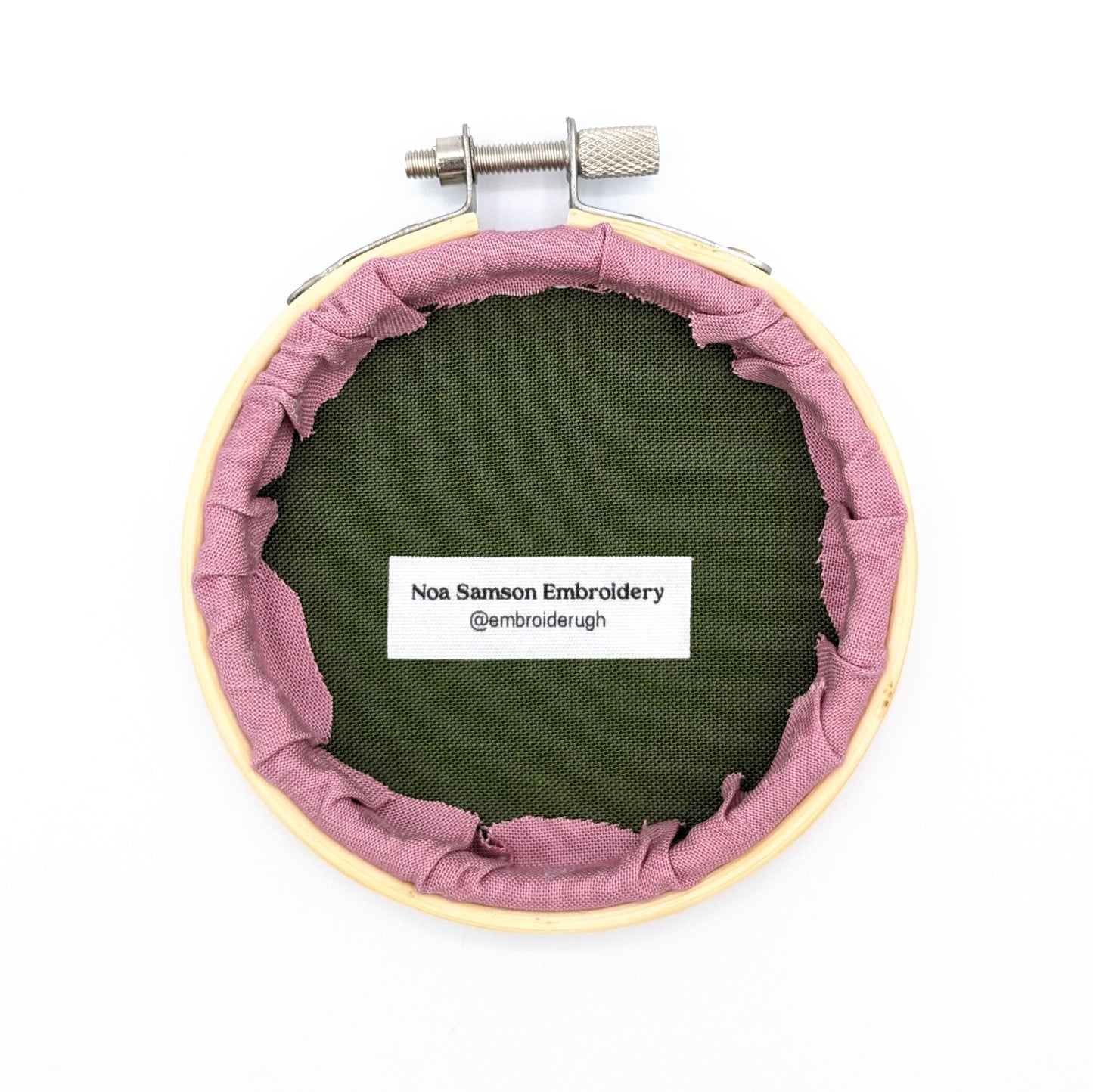 Yellow & Pink Ugh Embroidery Hoop Art