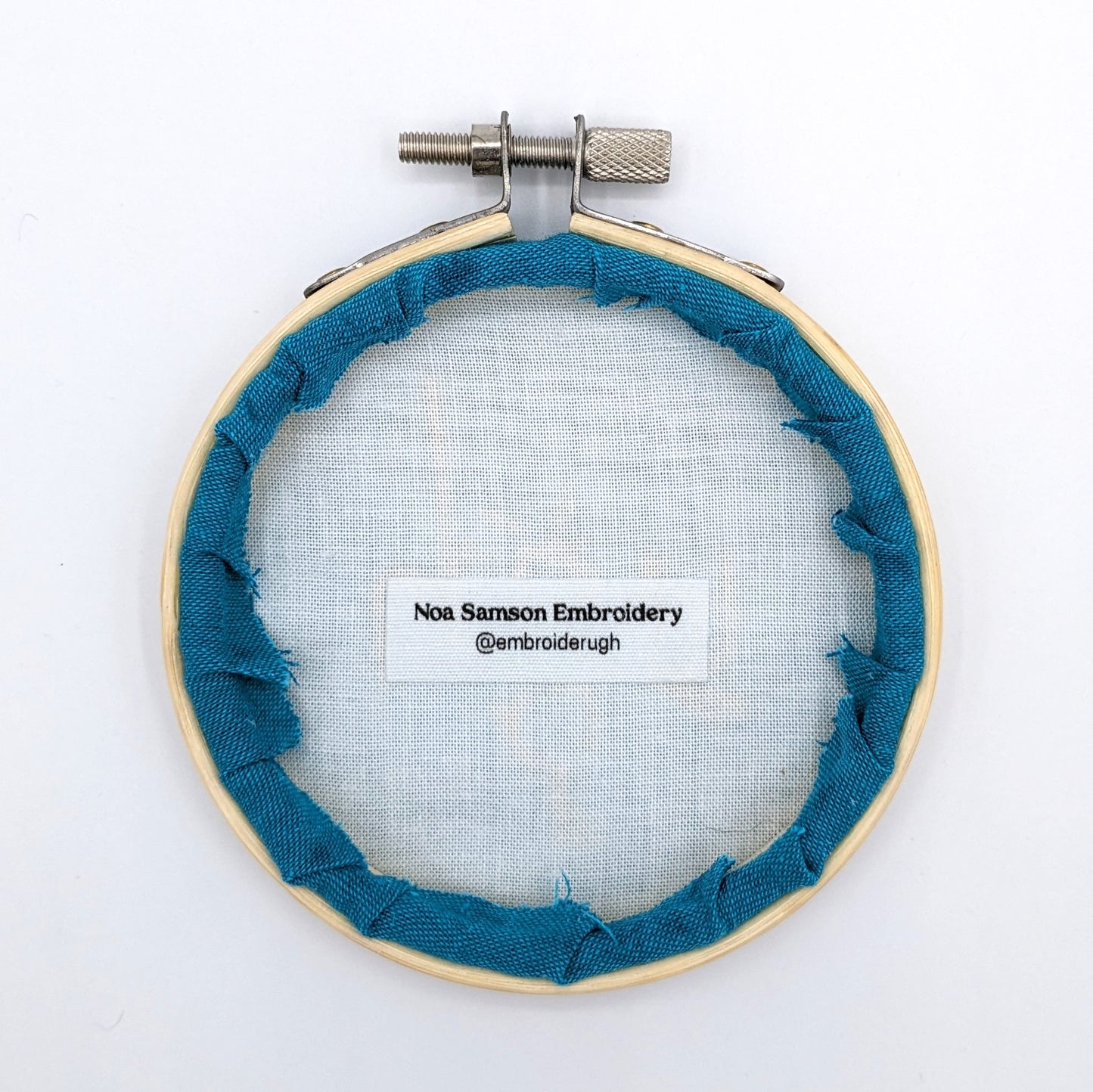 Yellow & Teal Ugh Embroidery Hoop Art