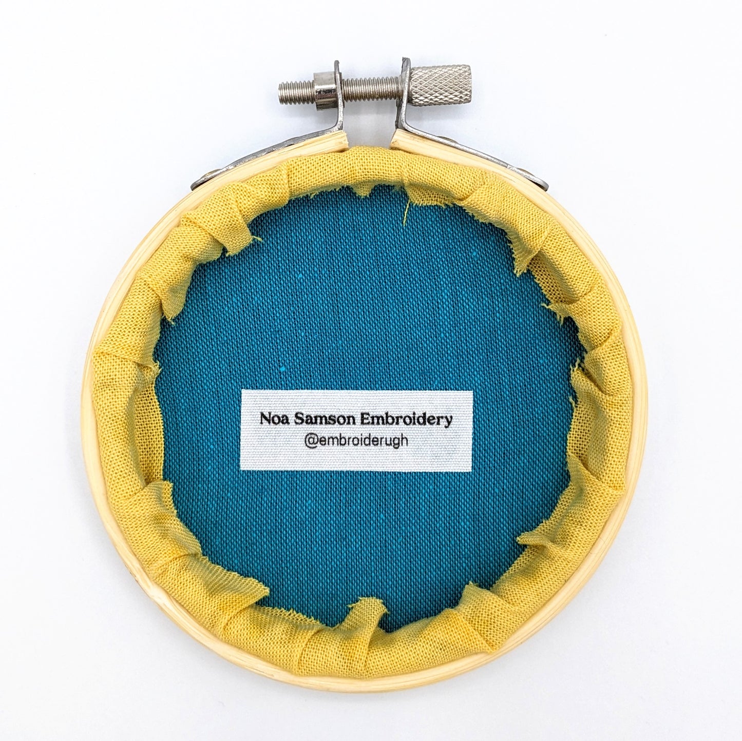 Green & Yellow Ugh Embroidery Hoop Art